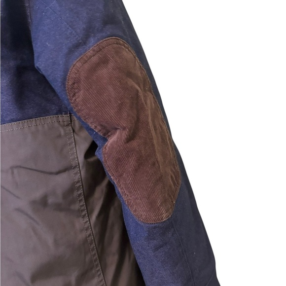 Gap Parka Jacket Mens XLarge Olive Blue Colorblock Elbow Patch Puffer Button Zip - Picture 6 of 7